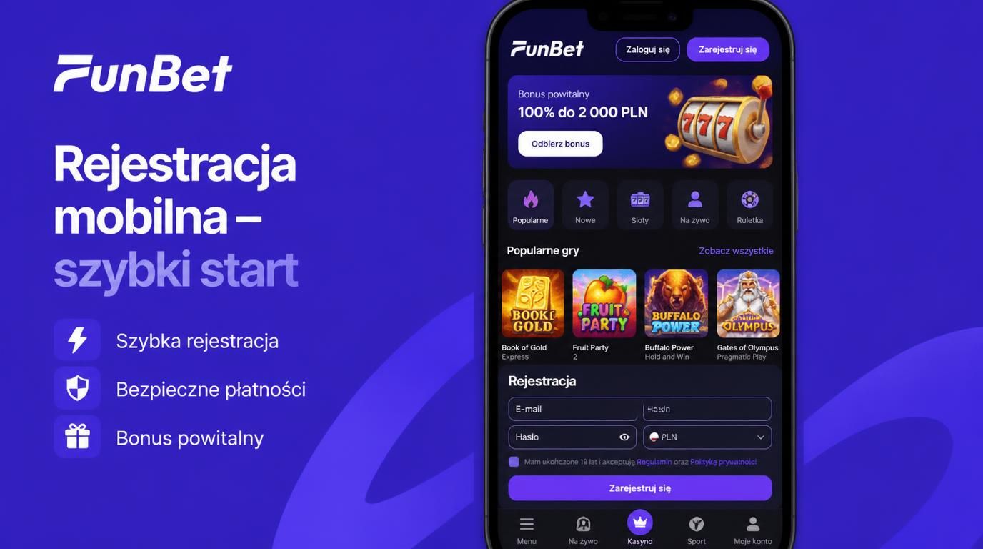 Mobilna rejestracja na smartfonie Funbet Casino